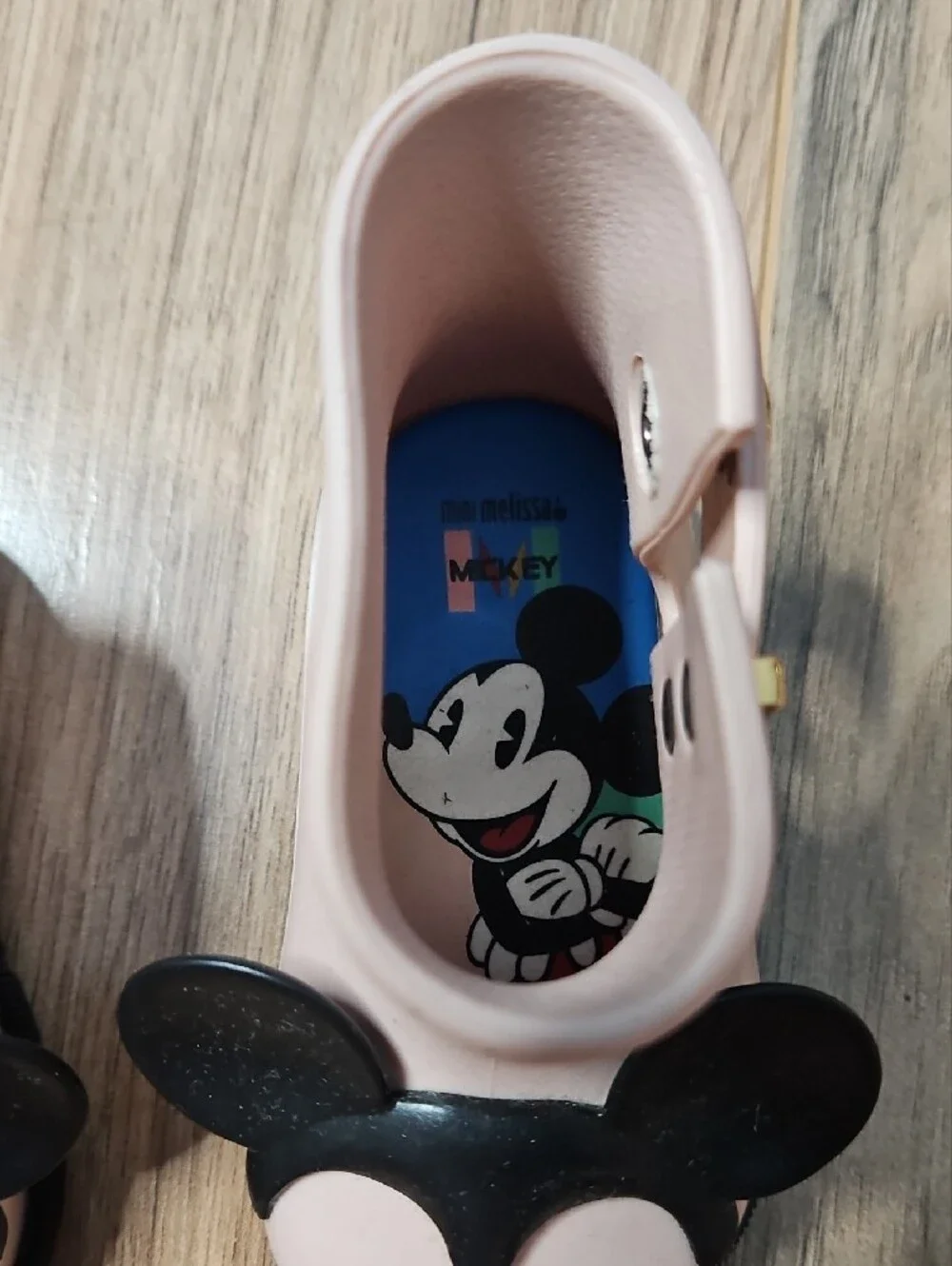 Mini Melissa Disney Twins Pink Mickey Minnie Rain Boots with Bow Size 5
